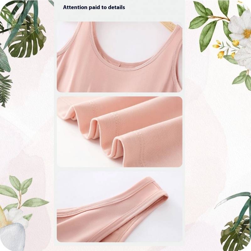 Collage of a pink garment with close-up details on a white background.