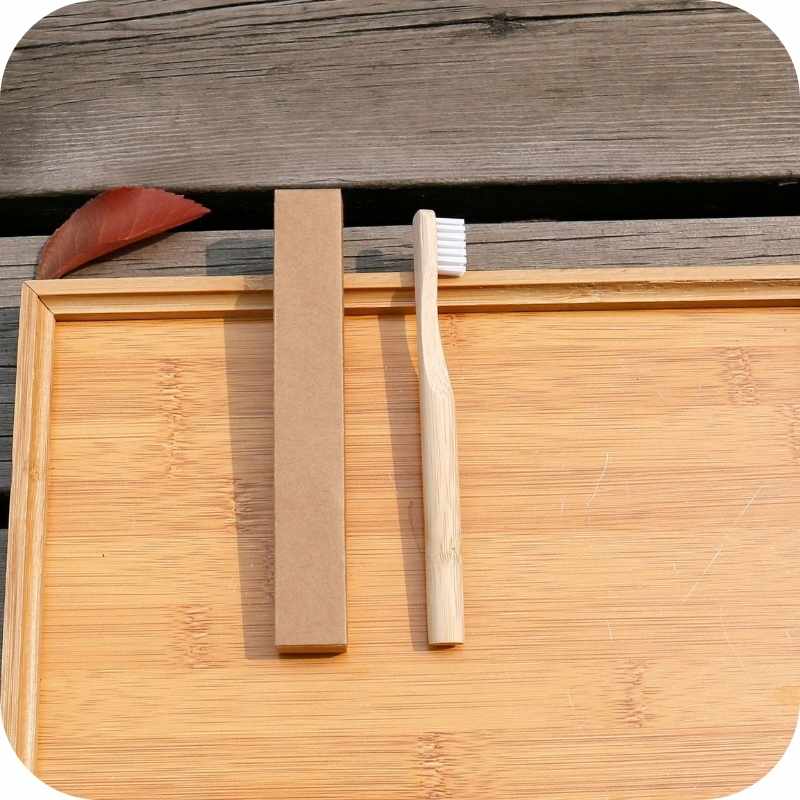 Child-sized White Bamboo Charcoal Soft Bamboo Fiber Bristle Toothbrush—gentle, eco-friendly oral care for kids