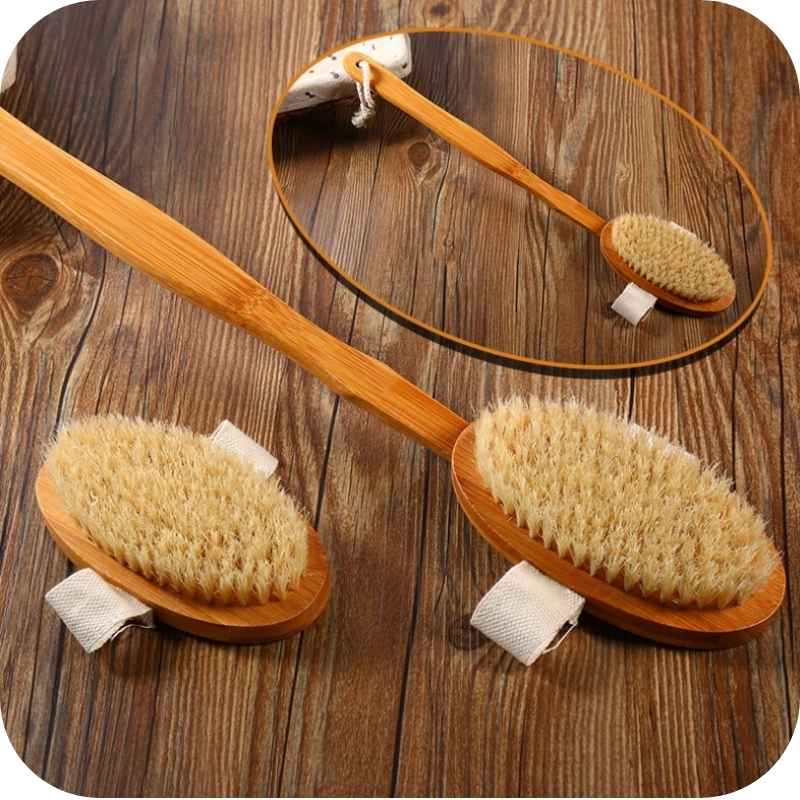 Collection of Bamboo Removable Bath Brushes—sustainable, eco-friendly, and designed for gentle exfoliation and deep cleansing