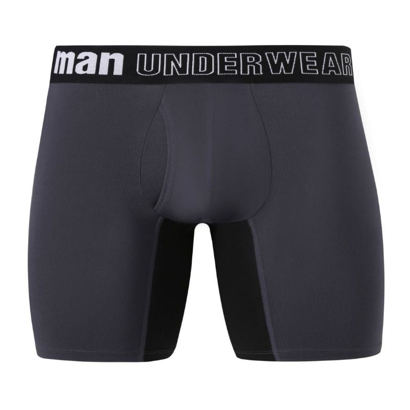 Men's grey and black bamboo fiber pajama pants with slim bottoming fit, showcasing breathable, moisture-wicking fabric and hypoallergenic comfort.