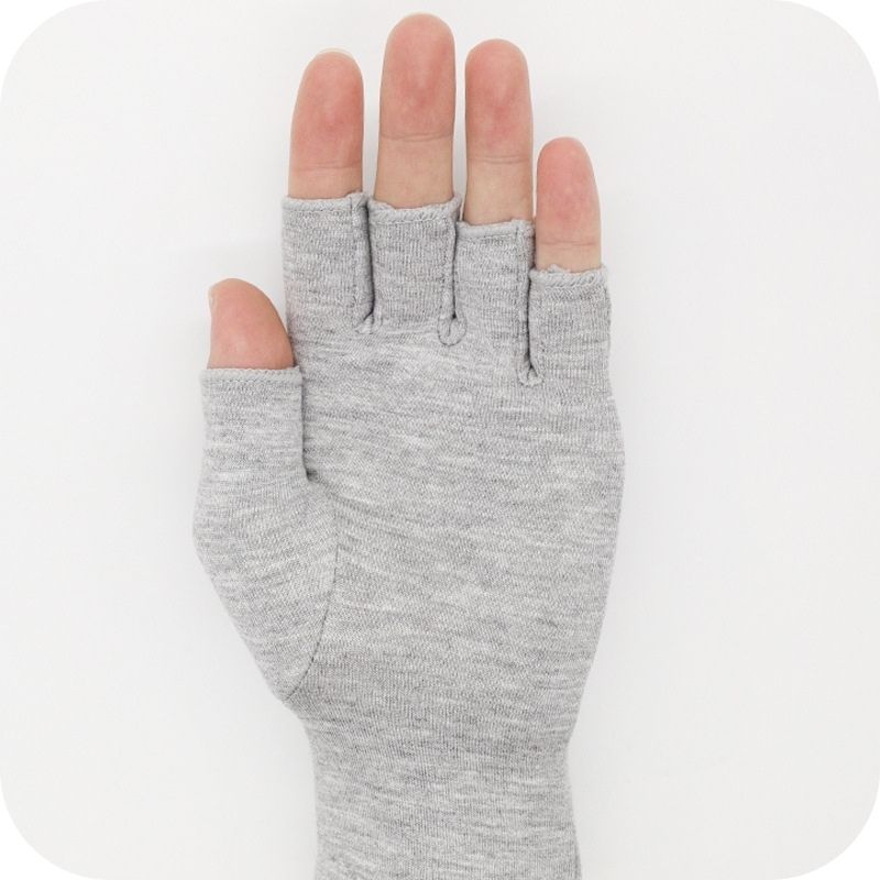 Showing the Inside of Bamboo Light Gray Charcoal Fiber Gloves