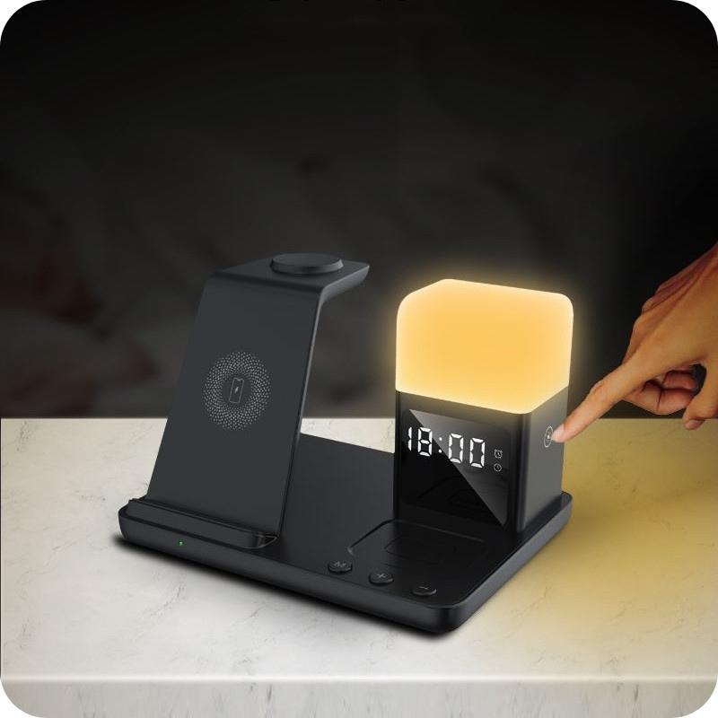 6-in-1 Wireless Charger | Night Lamp & Alarm Clock for Fast Charging