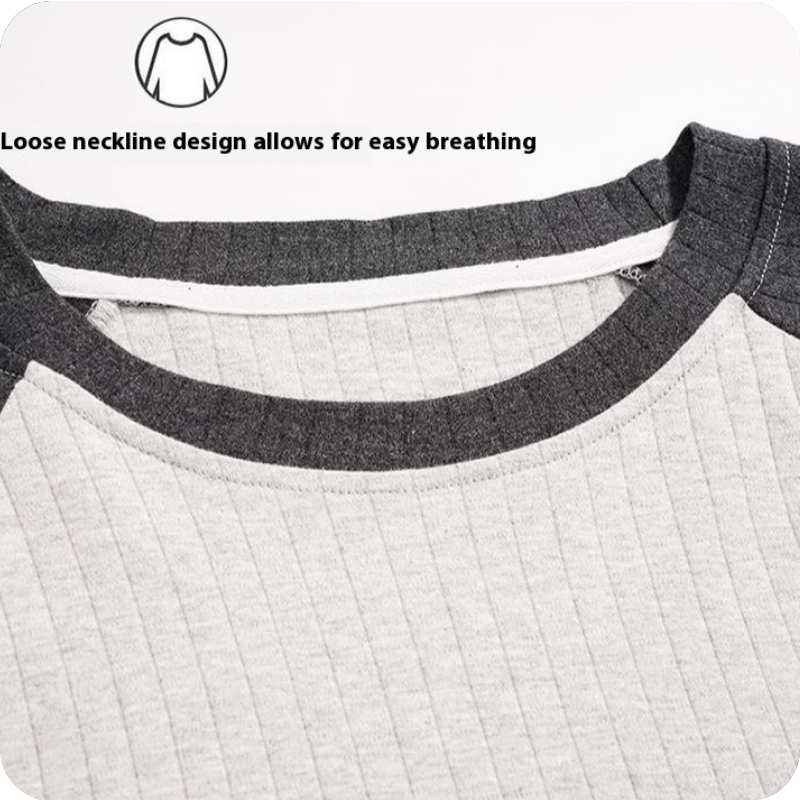 Close-up of a shirt with a loose neckline design on a white background