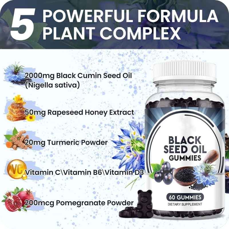 Black Cumin Seed Oil Gummies – Immune & Gut Support