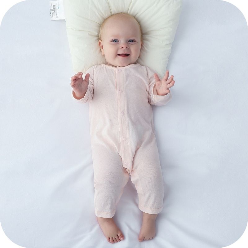 Showing the Pink Ultra-thin Bamboo Fiber Baby One Piece Pajamas