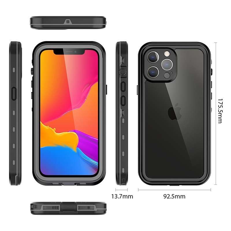 Various sizes of the waterproof iPhone case—durable, shockproof, and designed for swimming, diving, and showering