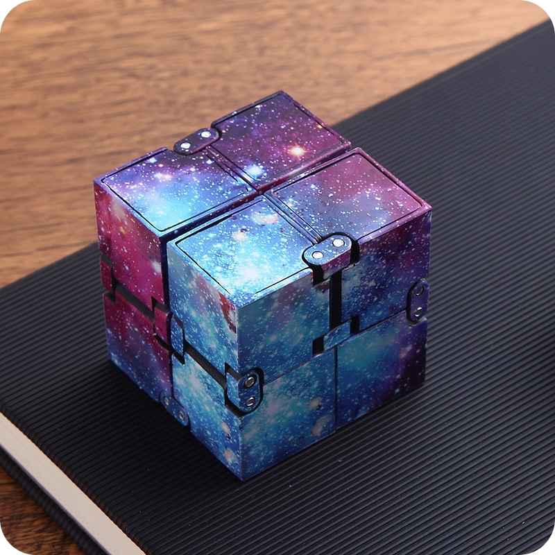 Starry Sky Cubix – Cosmic-Themed Infinity Cube for Stress Relief & Focus. Durable, foldable, and perfect for sensory relaxation.