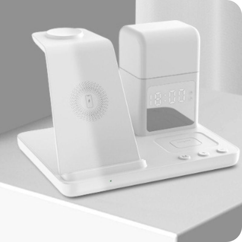 6-in-1 Wireless Charger | Night Lamp & Alarm Clock for Fast Charging