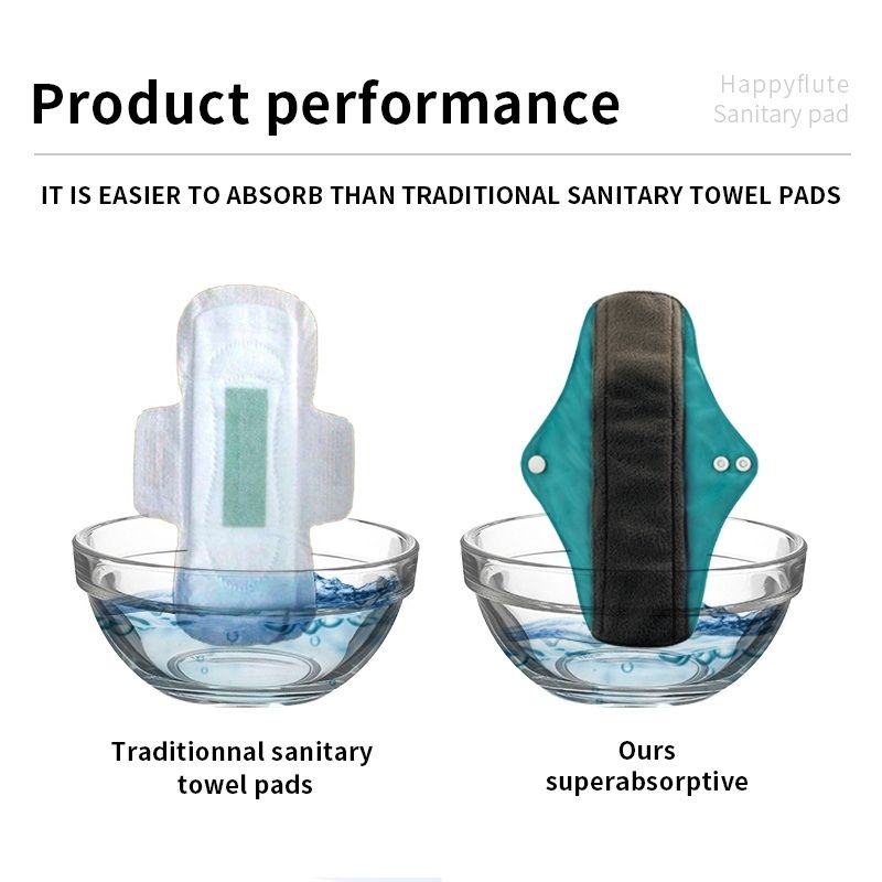 Bamboo Charcoal Fiber Washable Hygienic Menstrual Pads