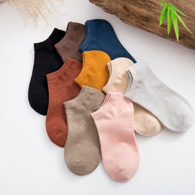 Spring and summer new bamboo fiber boat socks