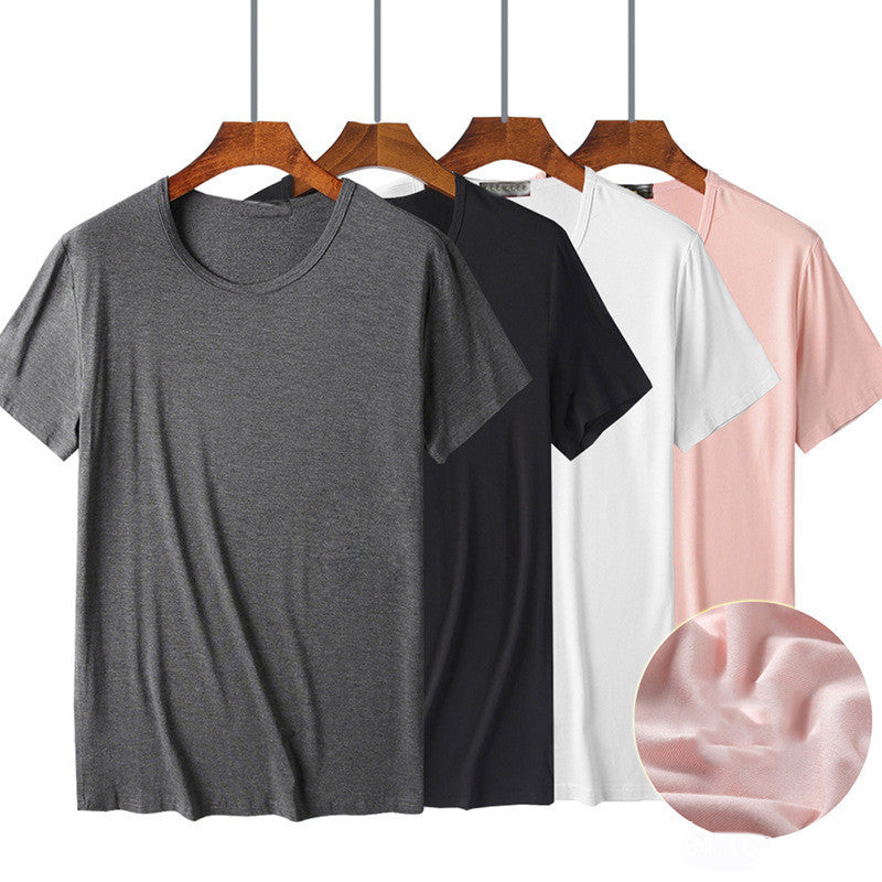 Bamboo fiber round neck short sleeve t-shirt