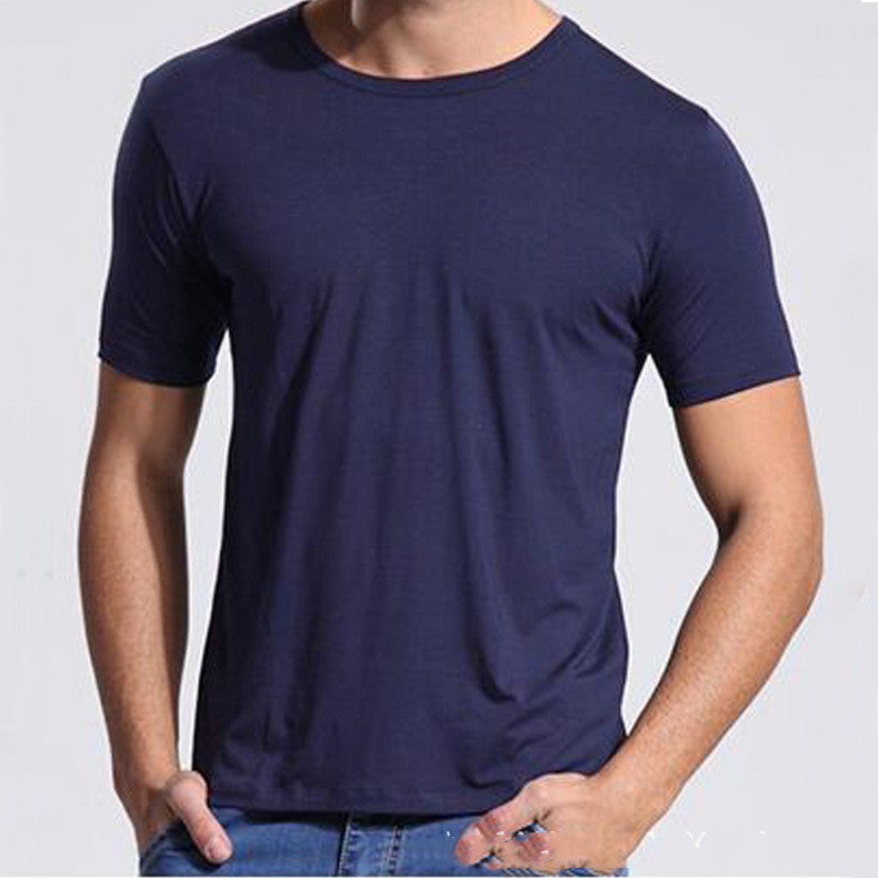 Bamboo fiber round neck short sleeve t-shirt