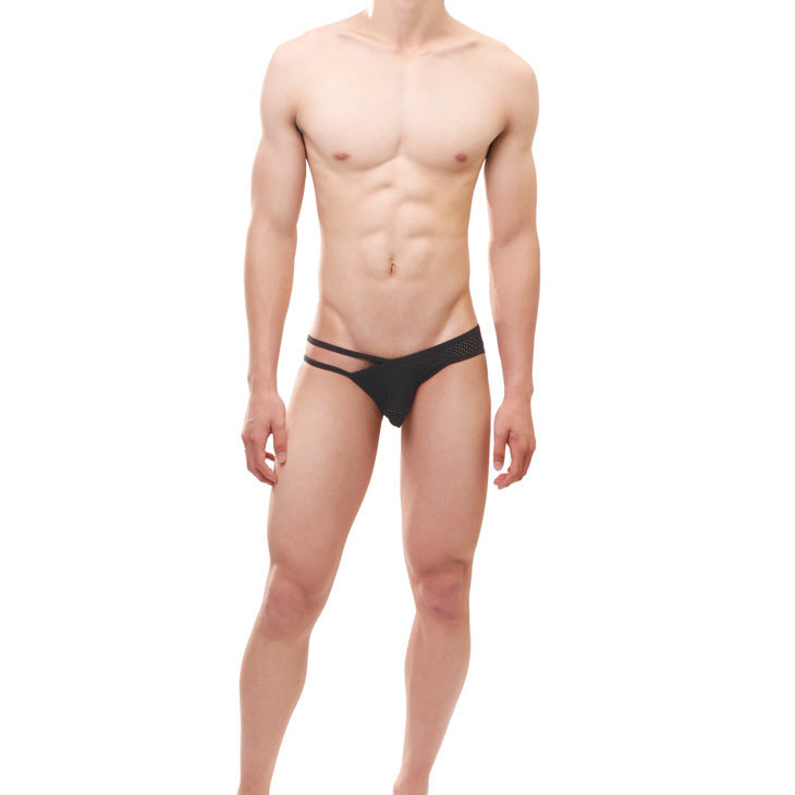 Sporty Sexy Bamboo Fiber Breathable Hole Men's Briefs