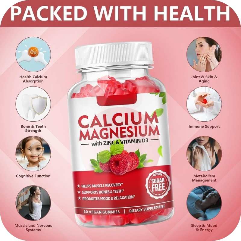 Showing the health benefits of the Calcium Magnesium Gummies 