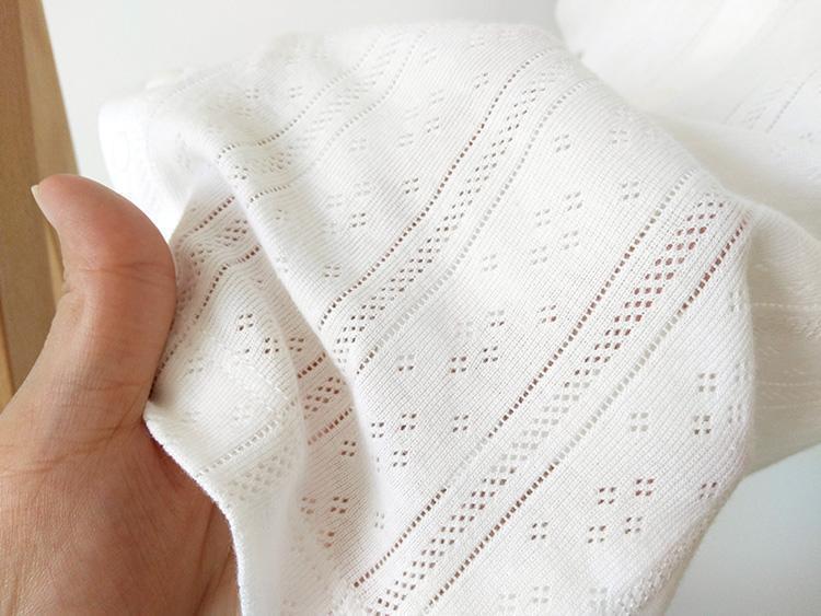 Showing a Closeup of the Bamboo Fiber Baby Clothes One Piece