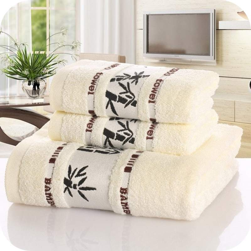 Showing a Collection of the White Bamboo Charcoal fiber Bath Towels