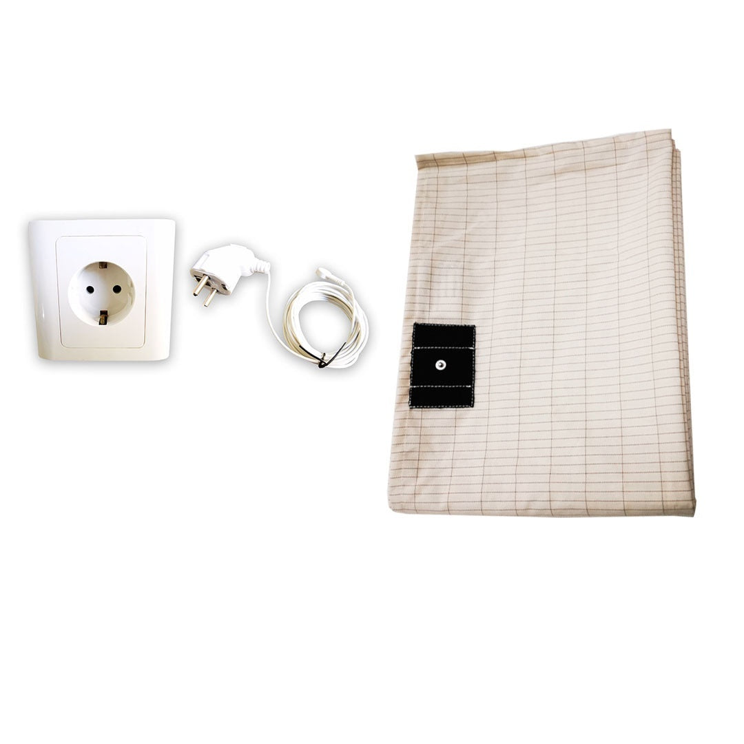 Showing the Conductive 10 Silver Fiber Grounding Bed Sheet with Cable and plug point