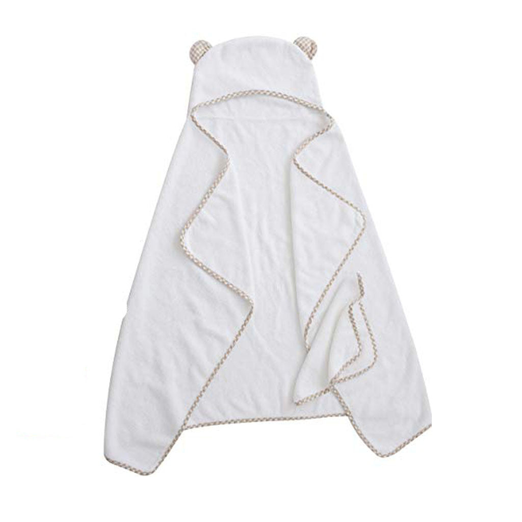 Showing a Flat Bamboo Fiber Baby Cartoon Bath Towel Holding Blanket with Cloth