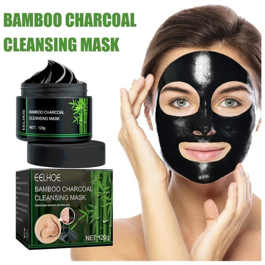 Showing a Lady Wearing the EELHOE Bamboo Charcoal Aloe Blackhead Removal and Skin treatment