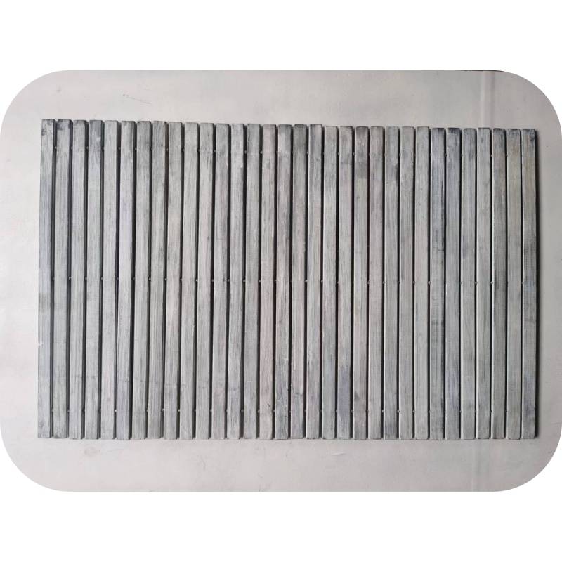 Showing the Light Grey Bamboo Simple Square Bathmat