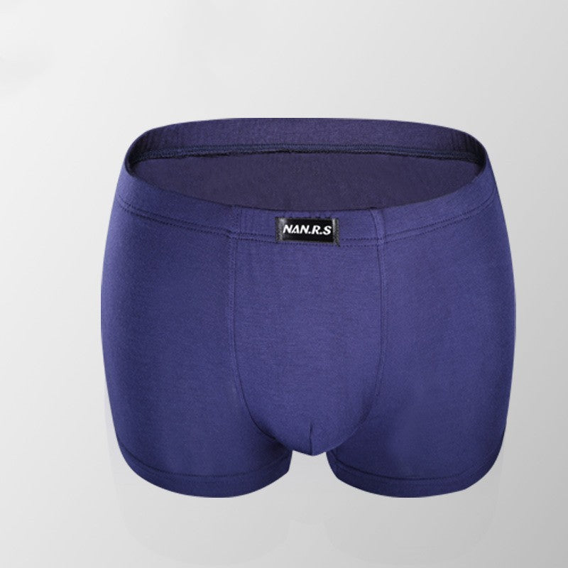 Showing the Navy-Blue Bamboo Fiber Comfortable Breathable Absorbent Boy short