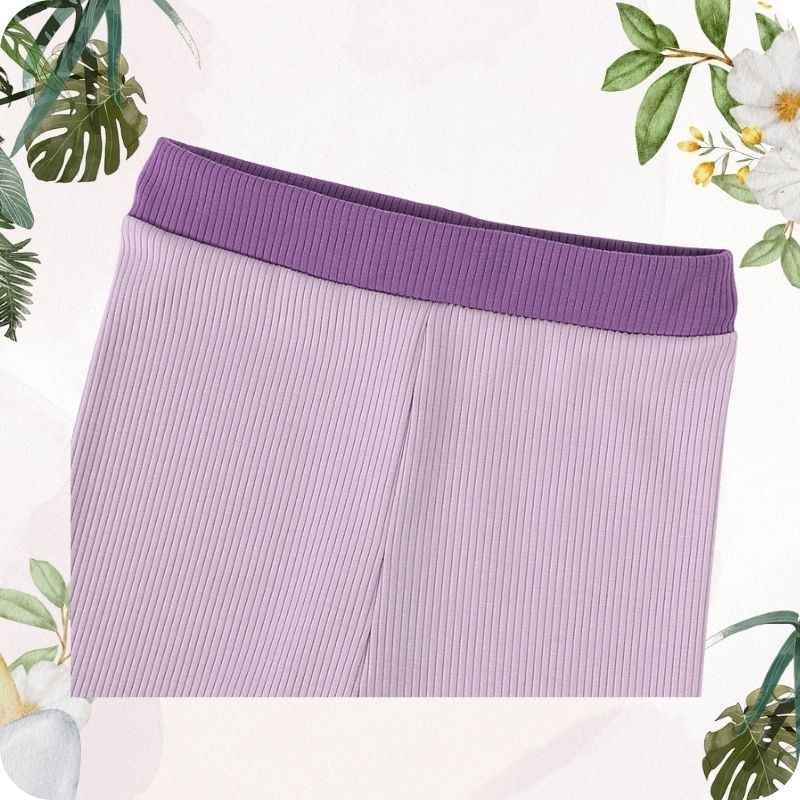 Purple waist band with floral background 