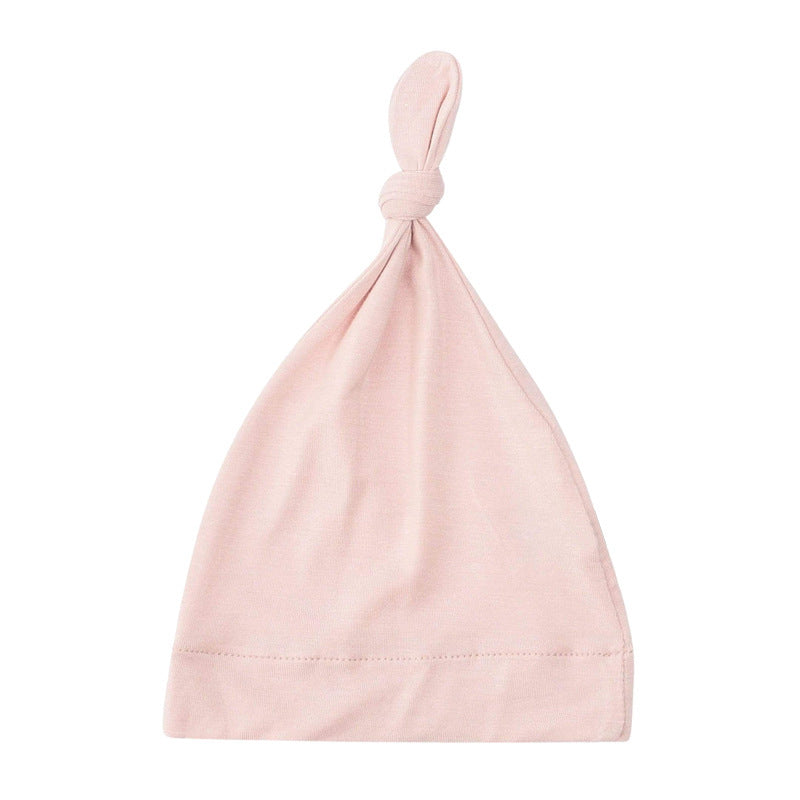 Showing the Pink Bamboo Fiber New Thin Baby Hat Pullover Beany