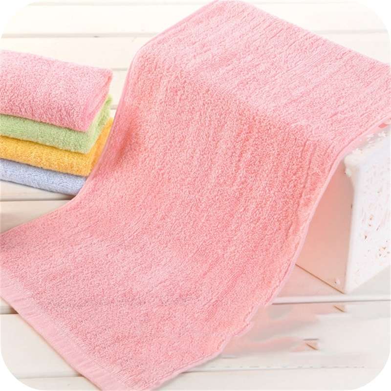 Showing the Pink Bamboo Fiber Solid Color Children's Towel