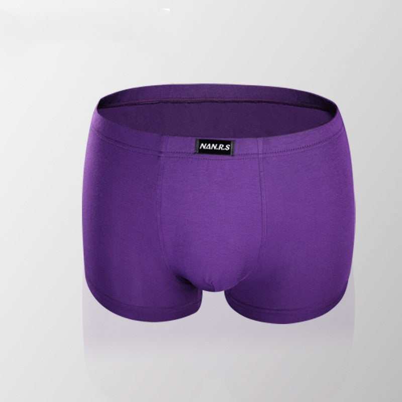 Showing the Purple Bamboo Fiber Comfortable Breathable Absorbent Boy short