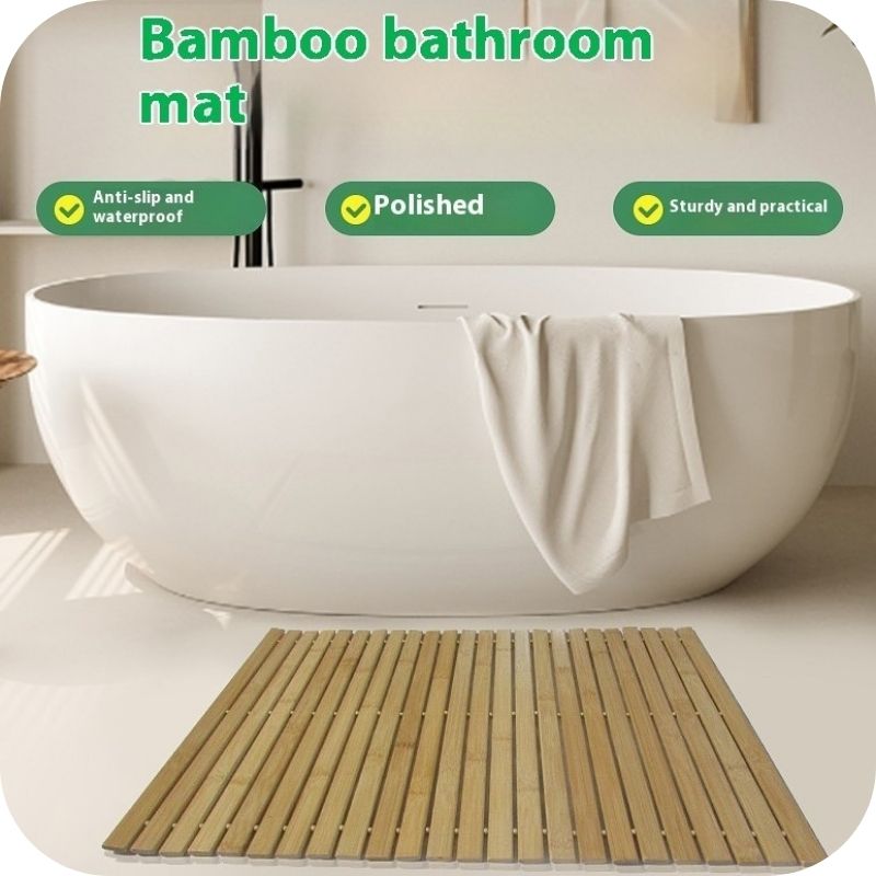 Showing the Quality of the Bamboo Simple Square Bathmat