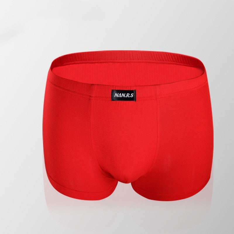 Showing the Red Bamboo Fiber Comfortable Breathable Absorbent Boy short