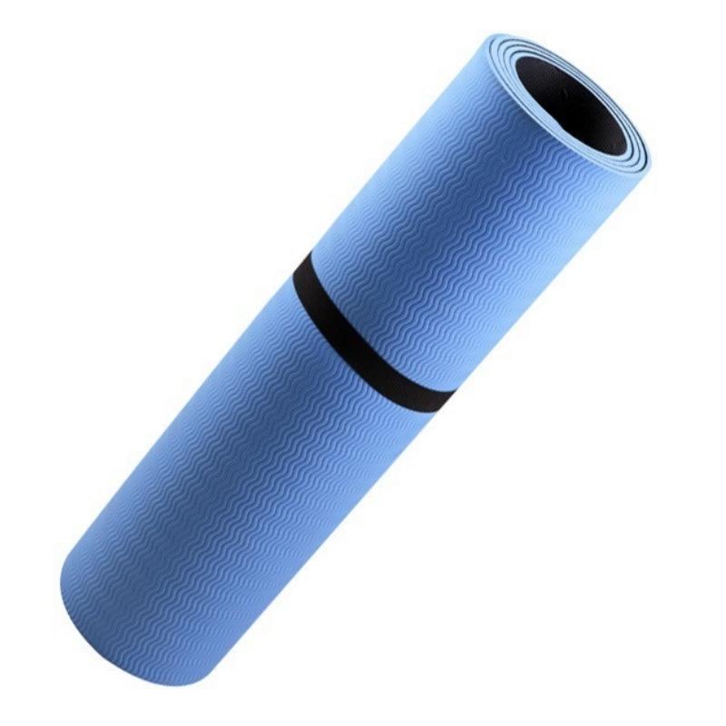 Rolled-up grounding mat with blue surface visible, highlighting its flexible design, durability, and conductive properties for wellness.
