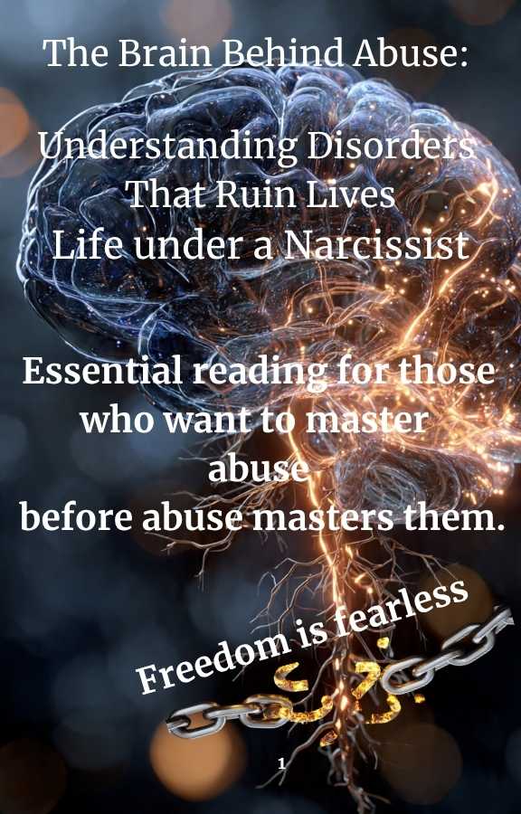 Neurological image with text about understanding narcissistic abuse and freedom from abuse.