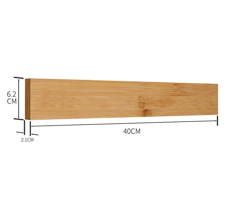 Showing the Sizes of the Wall Mounted Kitchen Bamboo Magnet Knife Holder