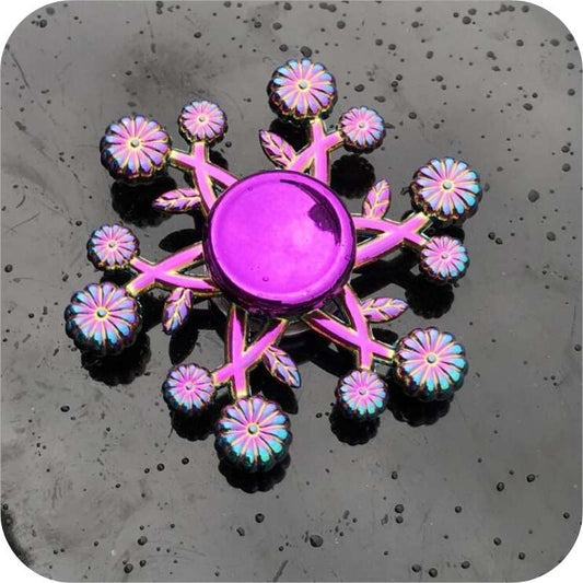Showing the Top view of the A Adhd Autism Finger Toy Rainbow Tri Focus Fidget Spinner