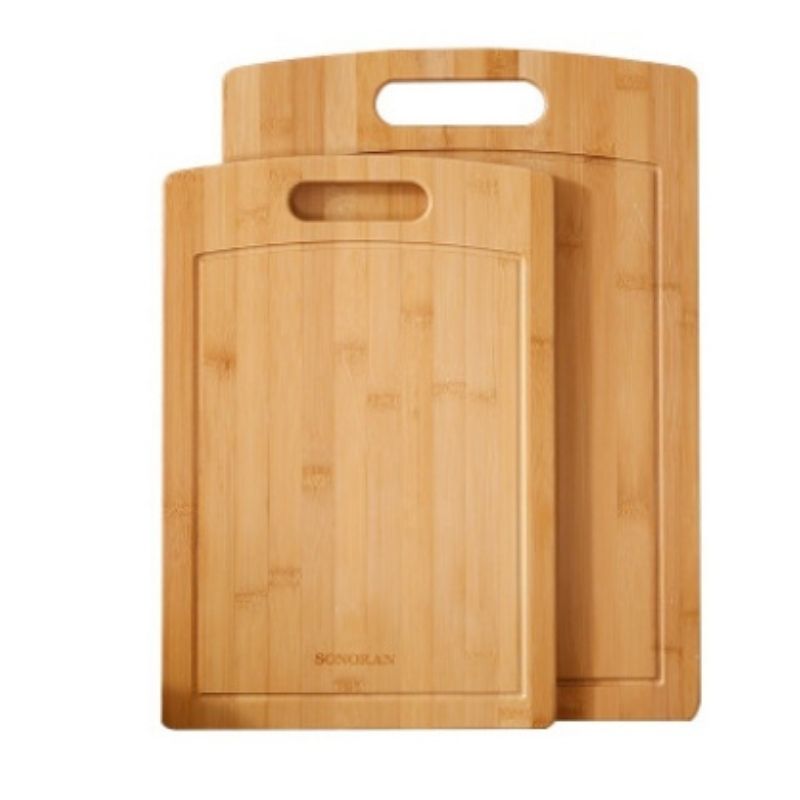 Showing the Two Sizes of the Kitchen Thickened bamboo Mildew Resistant Cutting Board