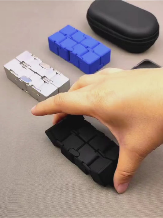 Infinity Cube Fidget Toy – Stress Relief for ADHD, Autism & Anxiety. Compact, smooth, and endlessly foldable for relaxation and focus.